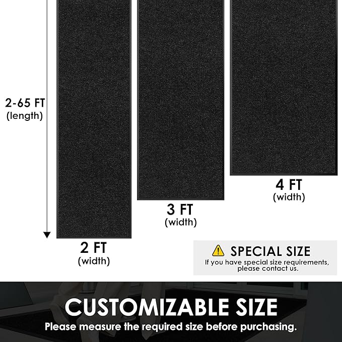 4′ x 38′ Front Door Mat Indoor Outdoor Entrance, Commercial Floor Mat Heavy - Image 2
