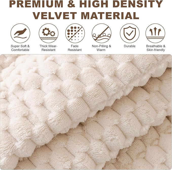 OTOB All Seasons Sofa Covers for 3 Cushion Couch Washable, Fuzzy Non Slip Kids - Image 3