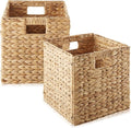 Casafield 10.5" x 10.5" Water Hyacinth Storage Baskets, Natural by Casafield