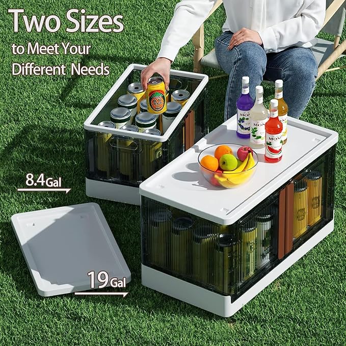 HAIXIN Storage Cabinet, 19 Gal Folding Storage Box, Stackable Cube Storage - Image 5