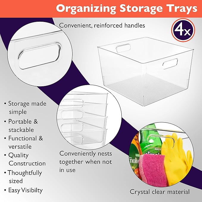 ClearSpace Clear Plastic Storage Bins – XL 4 Pack Perfect - Image 4