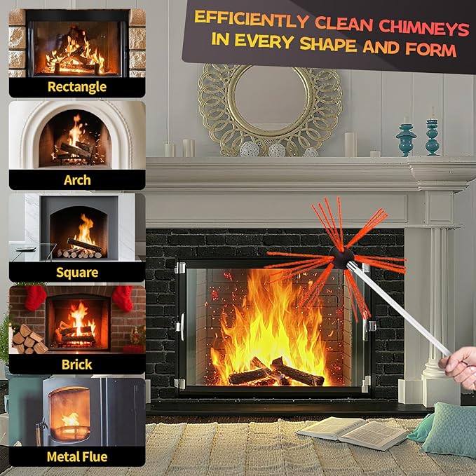 16 Feet Chimney Sweep Kit, Chimney Cleaning Kit - Image 6