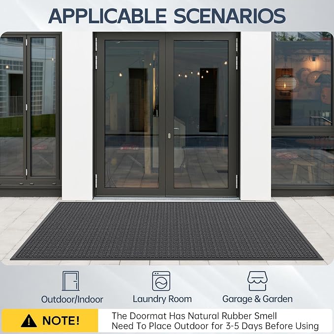 Amyracel Front Door Mat Outdoor Indoor Entrance, Heavy Duty Rubber Backing - Image 6