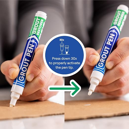 Grout Pen White Tile Grout Paint: Waterproof Grout Paint Pen, Narrow 5mm Tip - Image 3