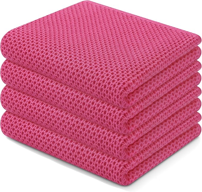 Homaxy 100% Cotton Waffle Weave Kitchen Dish Towels, Ultra Soft Absorbent Quick by Homaxy