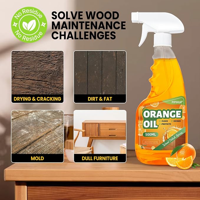 PIPIHUA Wood Oil Polish Spray, Shines & Protects, Wood Cleaner and Furniture - Image 3