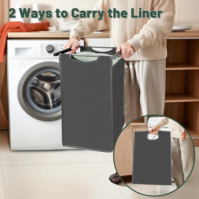 Laundry Sorter with Removable Bag, 16 Gallons Laundry Hamper with Adjustable - Image 7