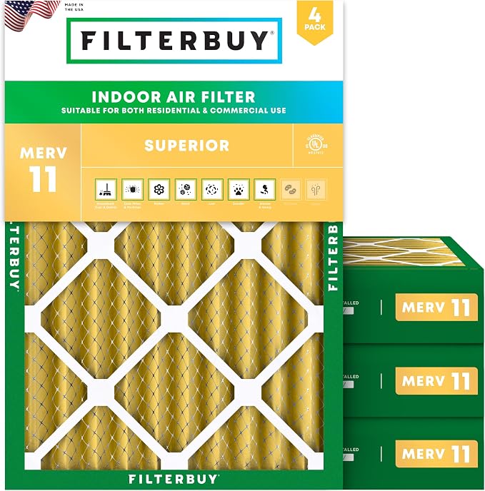 Filterbuy 18x24x4 Air Filter MERV 11 Allergen Defense Replacement, by Filterbuy