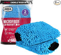 AIDEA Car Wash Mitt Microfiber-2PK, Scratch-Free& Lint-Free, Premium Chenille by AIDEAHOME