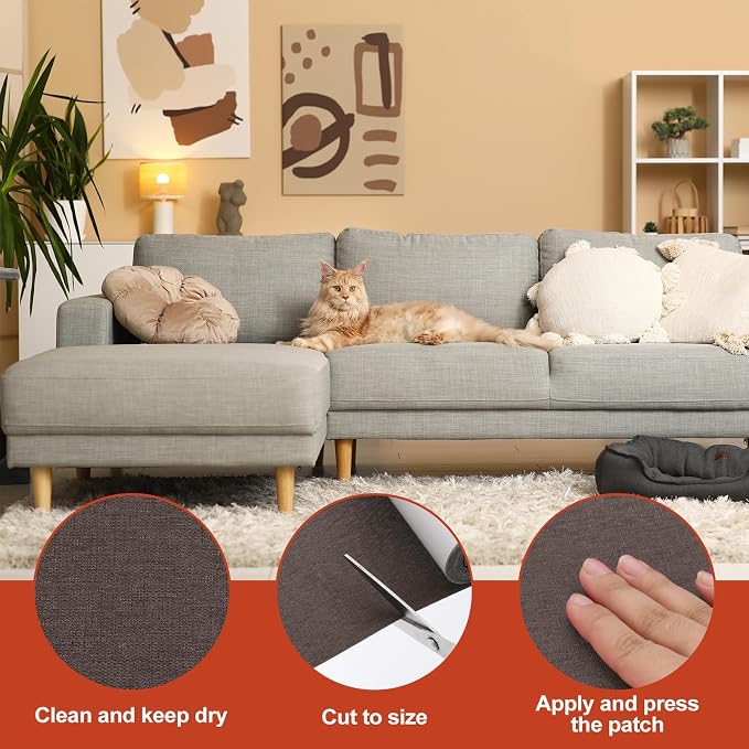 PATIKIL 70x6.2 Inch Linen Repair Tape, Repair Fabric Patch Self Adhesive Couch - Image 3
