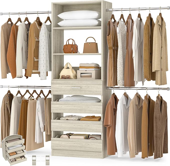 Aheaplus Closet System, 4-9Ft Closet Organizer by Aheaplus