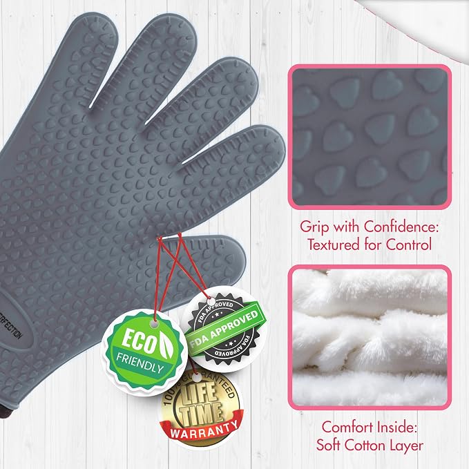 KITCHEN PERFECTION XL Silicone Smoker Oven Gloves - Image 5