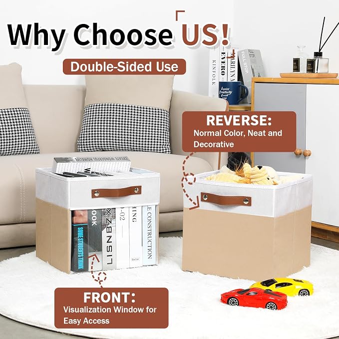 HNZIGE 11 Inch Foldable Fabric Storage Cubes - Image 5