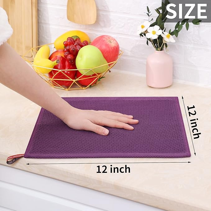 Homaxy 100% Cotton Waffle Weave Kitchen Dish Cloths, Ultra Soft Absorbent Quick - Image 5