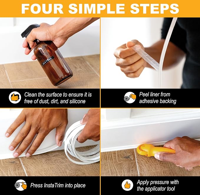 InstaTrim The Original Flexible Trim - 10ft Ivory 1/2" Wide Caulk Tape - - Image 3