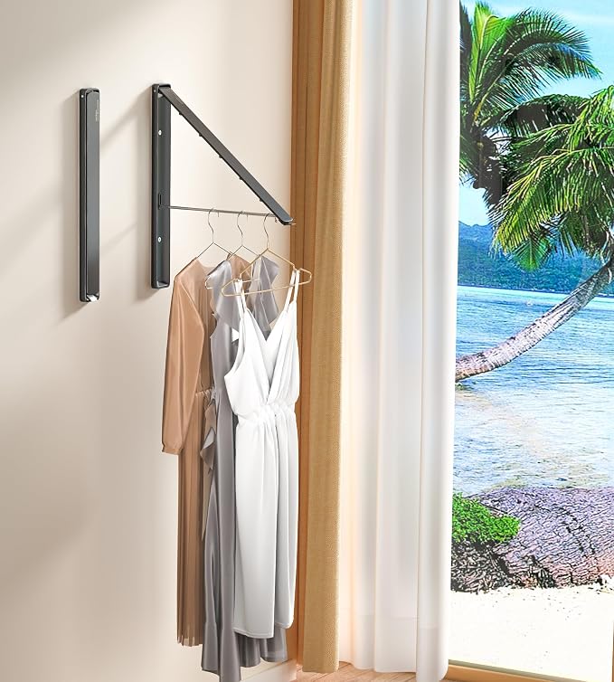 Dr.DJ Clothes Drying Rack, Wall-Mounted Retractable & Foldable Clothes Hanger - Image 5