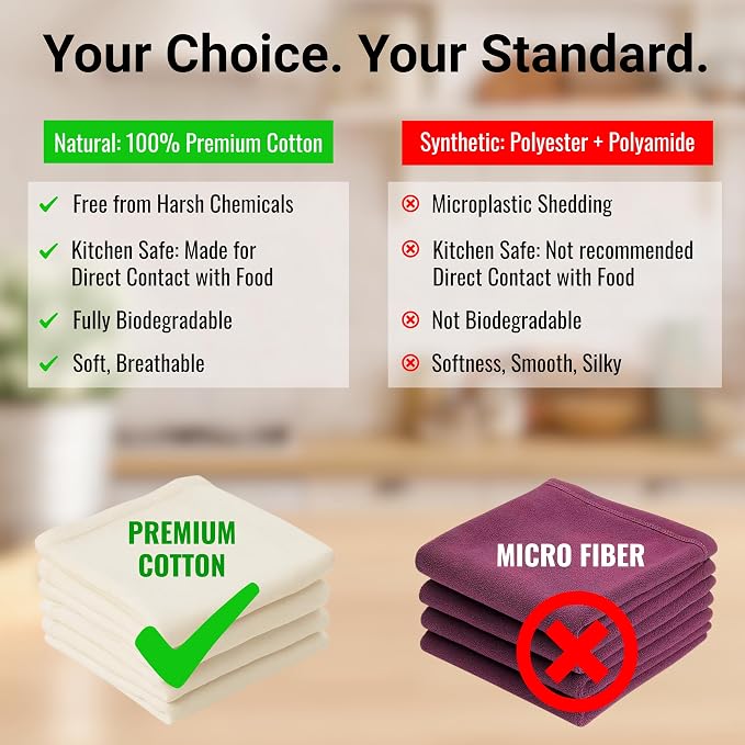 WHITEWRAP Dish Cloths Cotton| Kitchen Wash Cloth| Shop Towels Absorbent and - Image 3