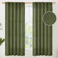YoungsTex Olive Green Linen Curtains 63 Inch Length by YoungsTex