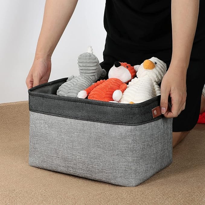 DULLEMELO Fabric Baskets for Storage, Rectangular Fabric Storage Bins - Image 6