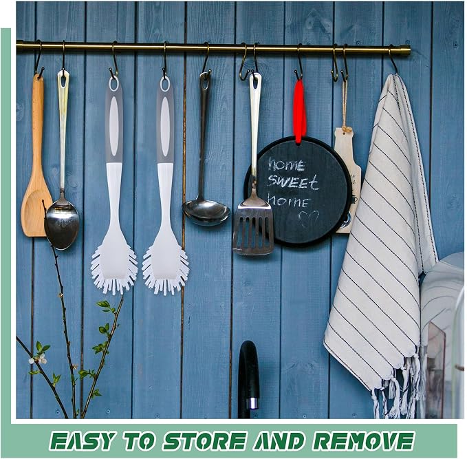 Hsei 20 Pcs Gray Kitchen Scrub Dish Brush Bulk - Image 5