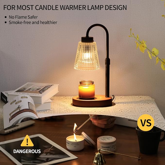 Black Candle Warmer Lamp WithTimer and Dimmer, Fragrance Electric Wax Melt - Image 5