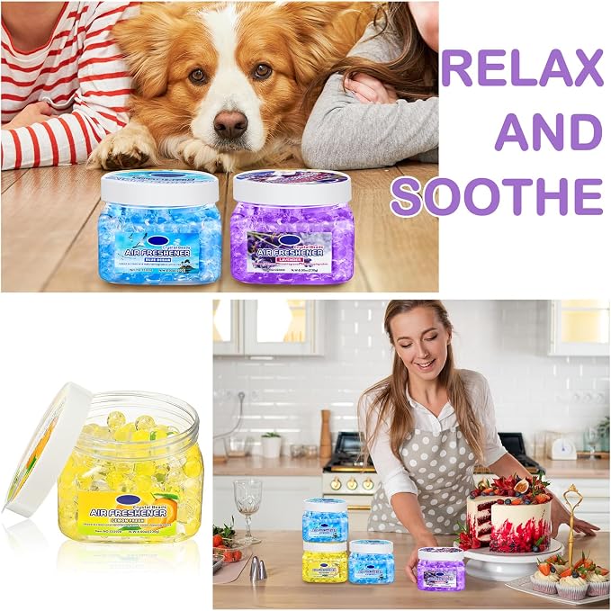 6 Pcs Air Freshener Gel Beads Bulk Odor Eliminator Beads Odor Removing Gel - Image 6