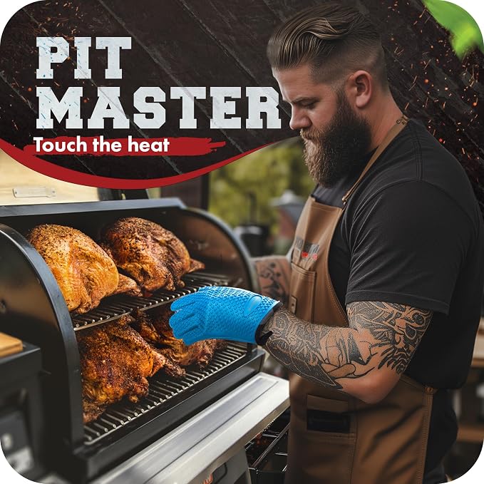 KITCHEN PERFECTION S Silicone Smoker Oven Gloves -Extreme Heat Resistant BBQ - Image 3
