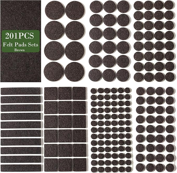 Fursafe&Q Felt Furniture Pads for Hardwood Floors -Self Adhesive Felt Chair Leg by FursafeQ