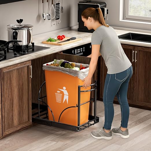 ANASTA Dual Pull Out Trash Can Under Cabinet Rack-No Can Included, Under Sink - Image 6