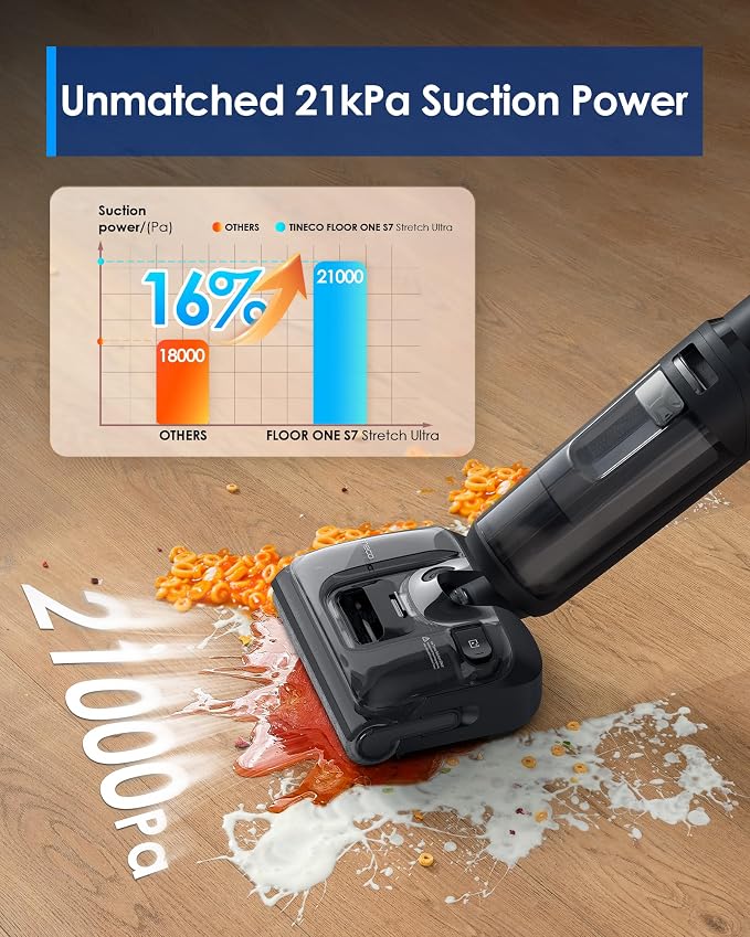 Tineco Floor ONE S7 Stretch Ultra Cordless Wet Dry Vacuum Cleaner, 180°Lay-Flat - Image 6