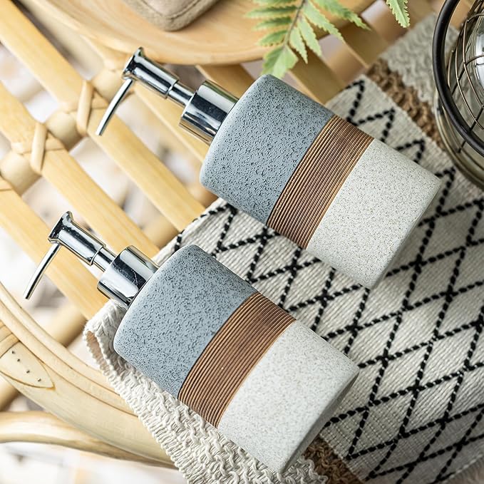 Ceramic Soap Dispenser Set – Hand Soap, Dish Soap, Shampoo & Shower Soap - Image 8