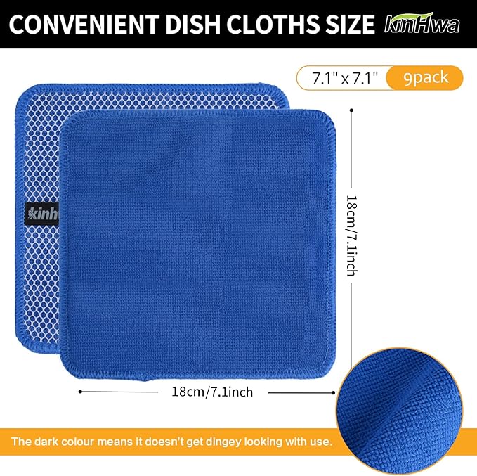 KinHwa Kitchen Washcloths for Dishes Absorbent Microfiber Dish Cloths Quick Dry - Image 8