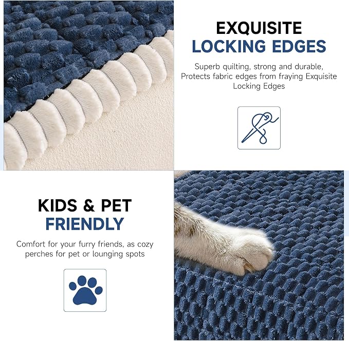 OTOB All Seasons Sofa Covers for 3 Cushion Couch Washable, Fuzzy Non Slip Kids - Image 4