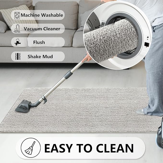 REFETONE Indoor Doormat, Front Door Mat 20"x32" Absorbent Rubber Backing Non - Image 6