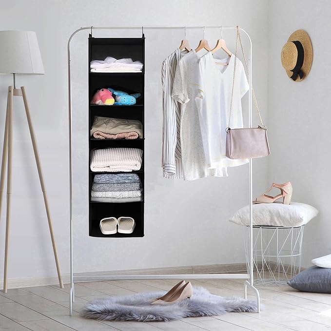 MAX Houser 6 Tier Shelf Hanging Closet Organizer, Closet Hanging Shelf - Image 2