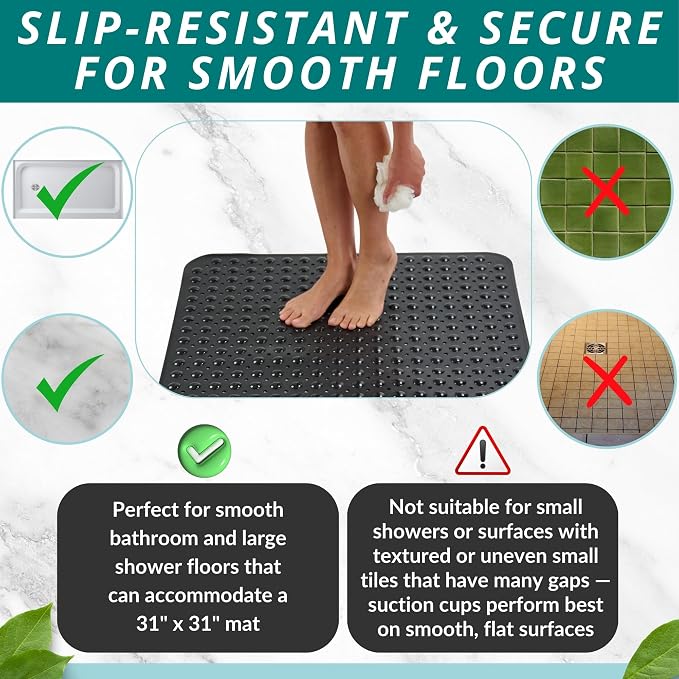 ENKOSI Extra Large Square Non Slip Shower Mat - Image 5
