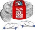 PVC Dust Collection Hose w/4 Thumbscrew Clamps, Puncture Resistant, Carbon by PeachtreeWoodworkingSupply