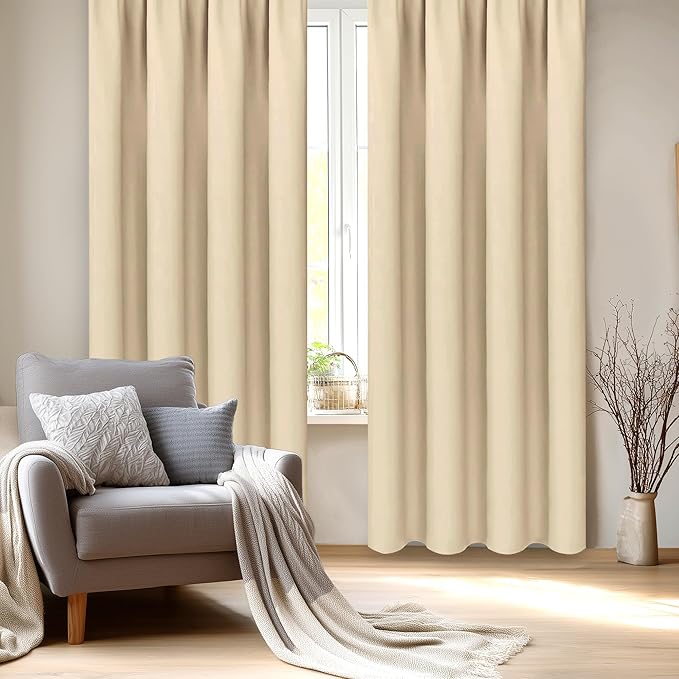 DWCN Blackout Curtains Room Darkening Thermal Insulated Bedroom Curtains Window - Image 2