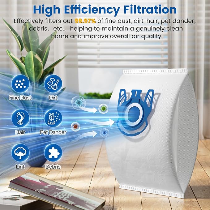 12 Pack 3D Airclean GN Vacuum Bags Compatible - Image 5