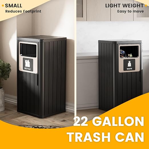 2pcs Outdoor Trash Can Waterproof Resin Garbage Can - Image 6