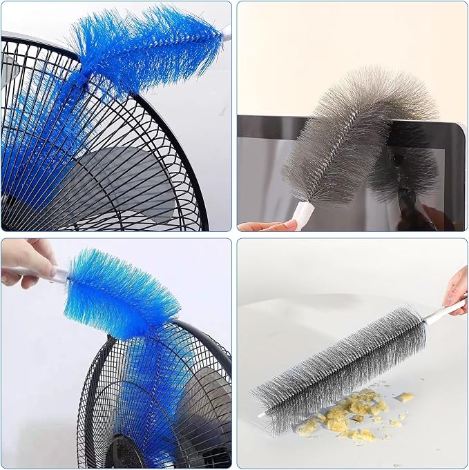 4 Pcs Cobweb Duster, Bendable Fan Cleaner Brushes Set Reusable, Plastic - Image 3