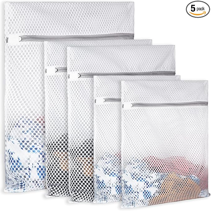 5Pcs Durable Honeycomb Mesh Laundry Bags by SUERIV