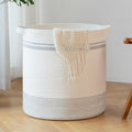 OIAHOMY 80L Laundry Basket, Laundry Hamper, Cotton Rope Storage Basket by MasterofSpaceOptimization