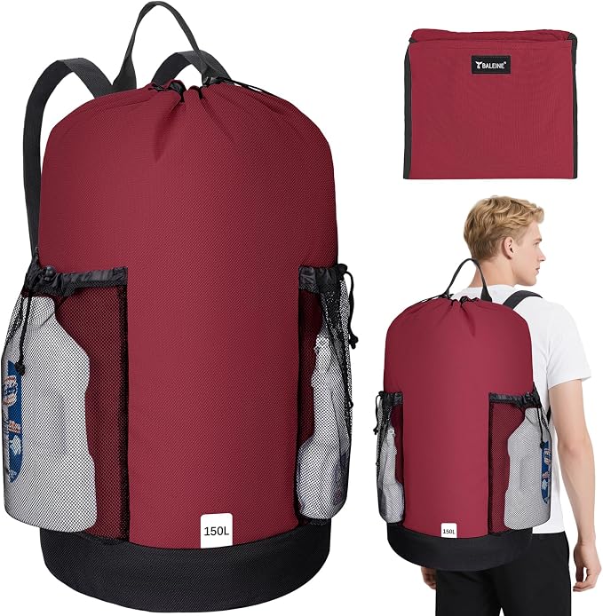 BALEINE 150L Laundry Bag Backpack, 900D Oxford Fabric Large Travel Laundry Bags by BALEINE