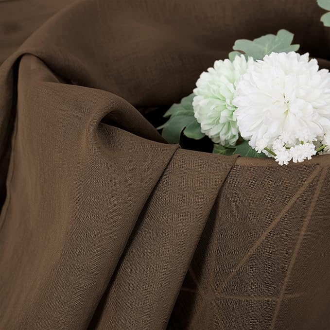 Tollpiz Short Sheer Tier Curtains Linen Textured Half Kitchen Curtain Sheers - Image 6