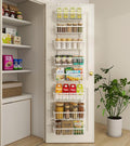 White 12 Inch Wide Narrow Over The Door Pantry Organizer, Pantry Organization by Mefirt