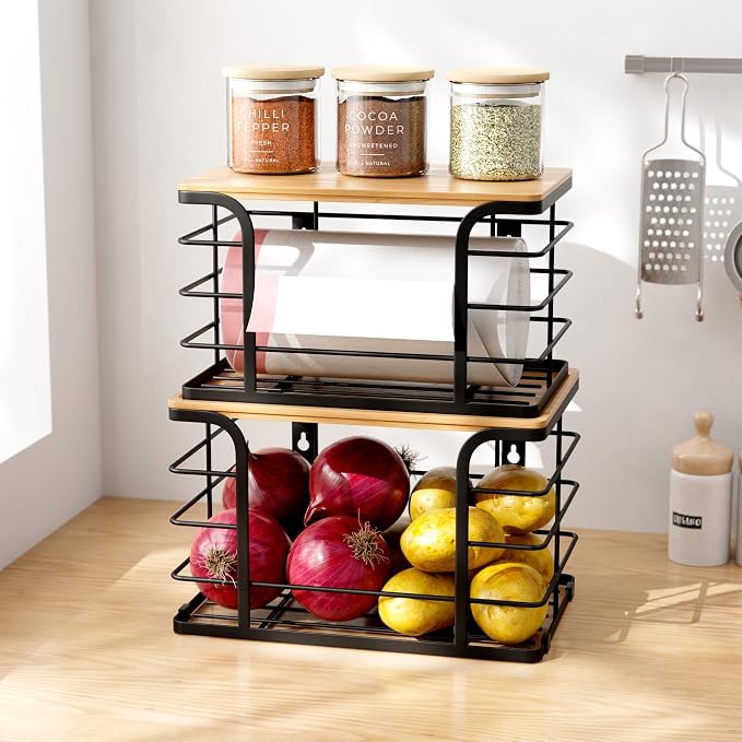 2 Pack Extra Large Stackable Pantry Organizers and Storage, Wall Mount Trash - Image 4