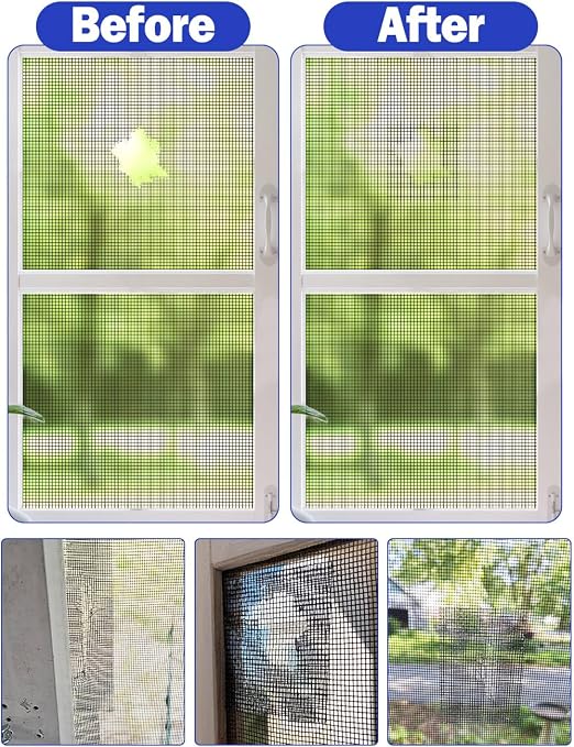 Wohohoho Window Screen Repair Tape, 3 in X 20 FT Black Screen Patch Repair Kit - Image 5