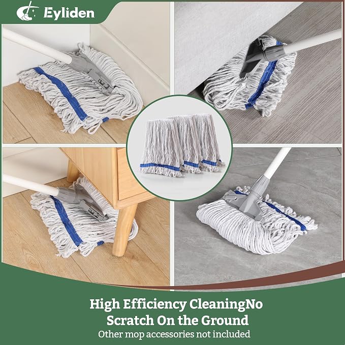 Eyliden 3 Pack Mop Heads Replacement, Universal Commercial Mops - Image 3