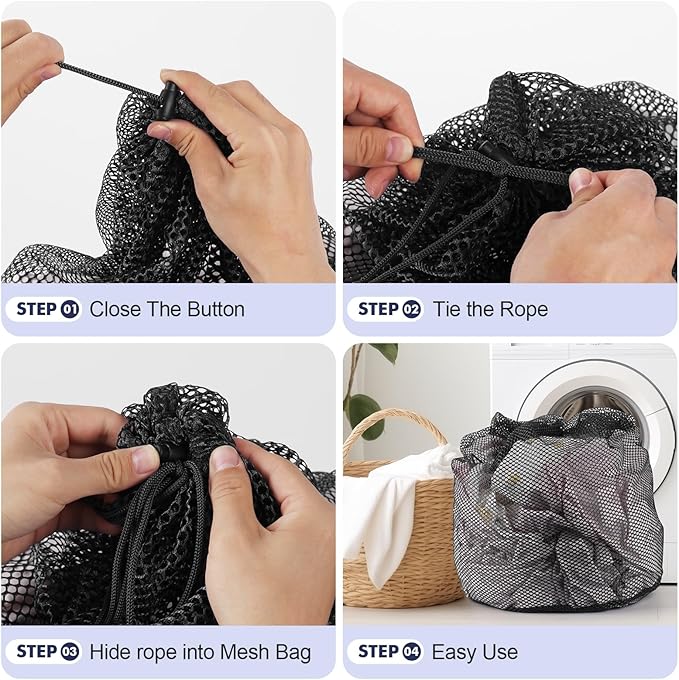 4Pcs Mesh Laundry Bags Washing Machine Mesh Wash Bags Jumbo - Image 7